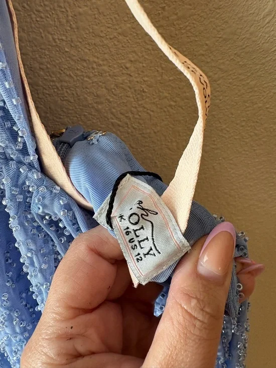 Oh Polly Embellished Cowl Neck Maxi Dress in Powder Blue - Picture 7 of 9